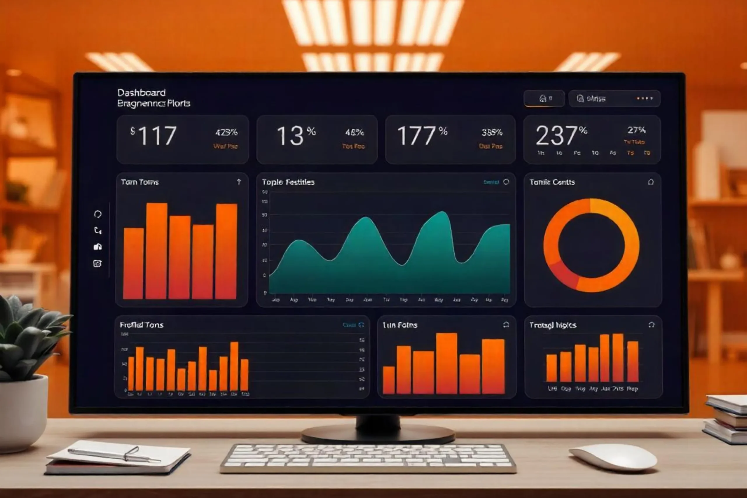 CRM System Custom CRM dashboard design featuring real-time sales analytics, lead conversion charts, and KPI tracking interface developed by Tvoxel